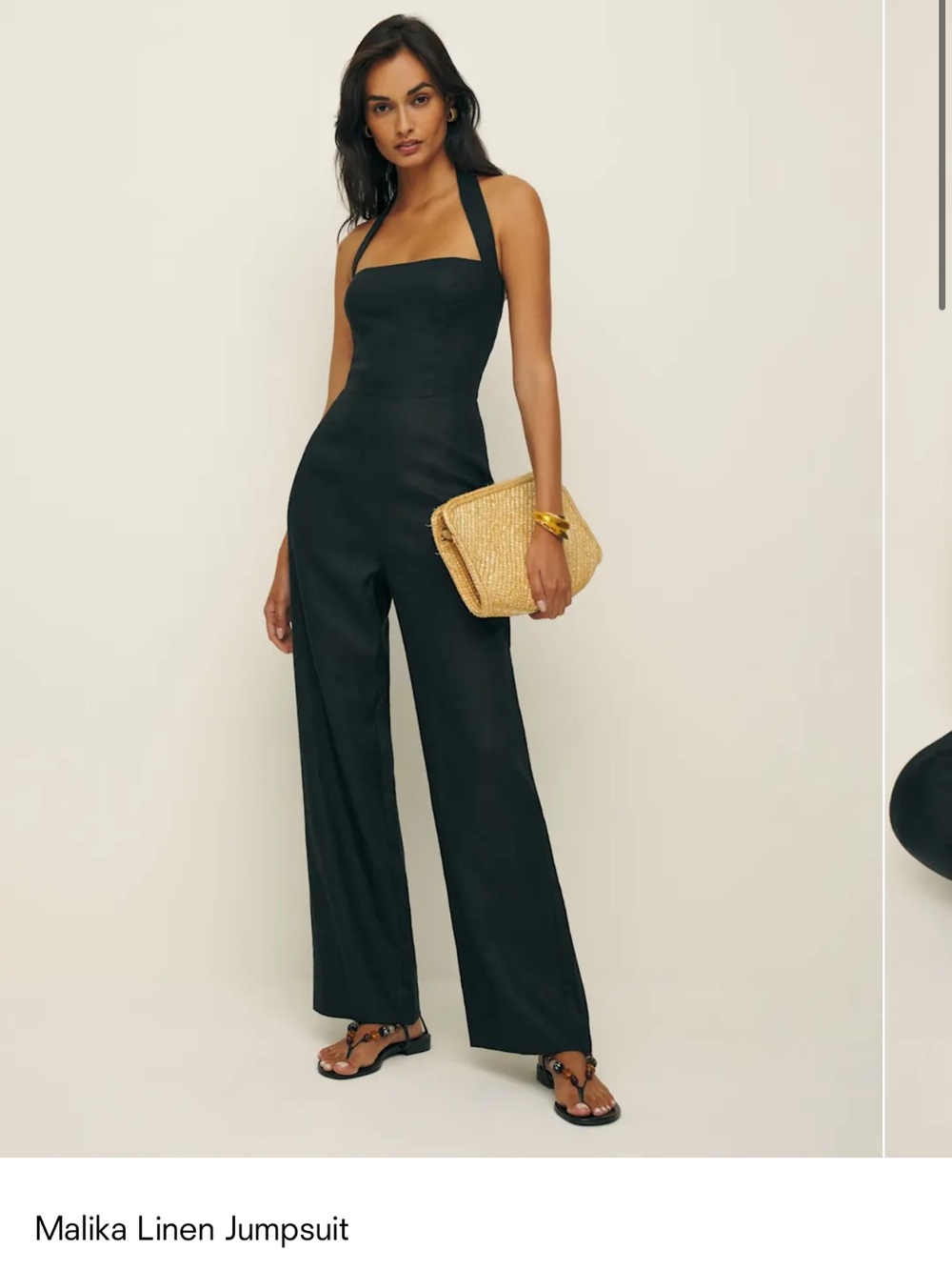 Reformation Malika Linen Halter Jumpsuit